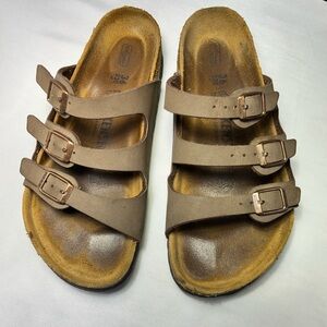 Birkenstock Brown 3 Strap Sandals Size 36 US 5–5.5 Cork Footbed Comfort Shoes